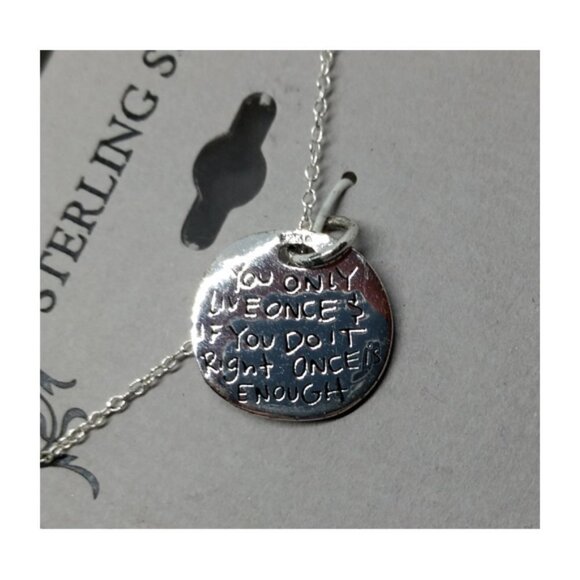 NEW Sterling Silver Make Every Moment Count Inspirational Necklace - Picture 2 of 4